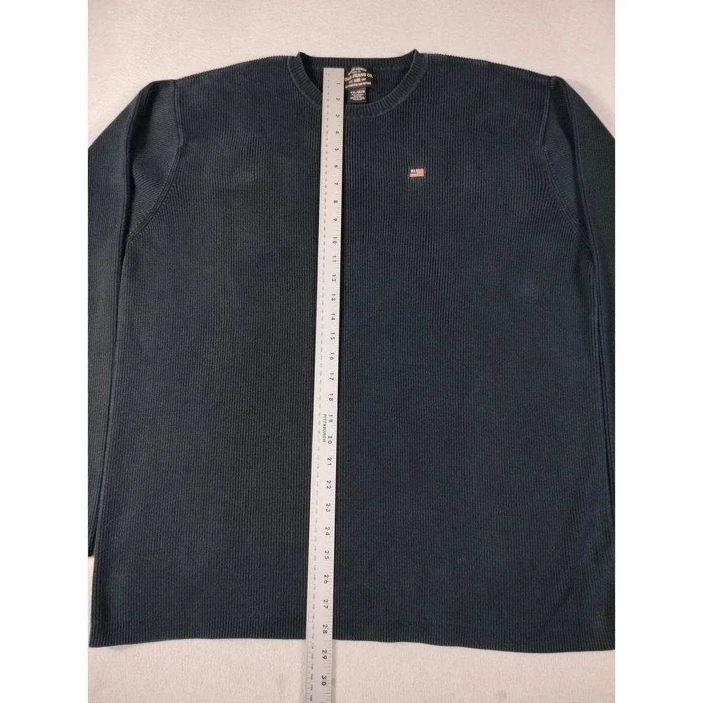 Vintage Polo Jeans Co Ralph Lauren Sweater Mens 2XL Black Cotton Thermal Knit
